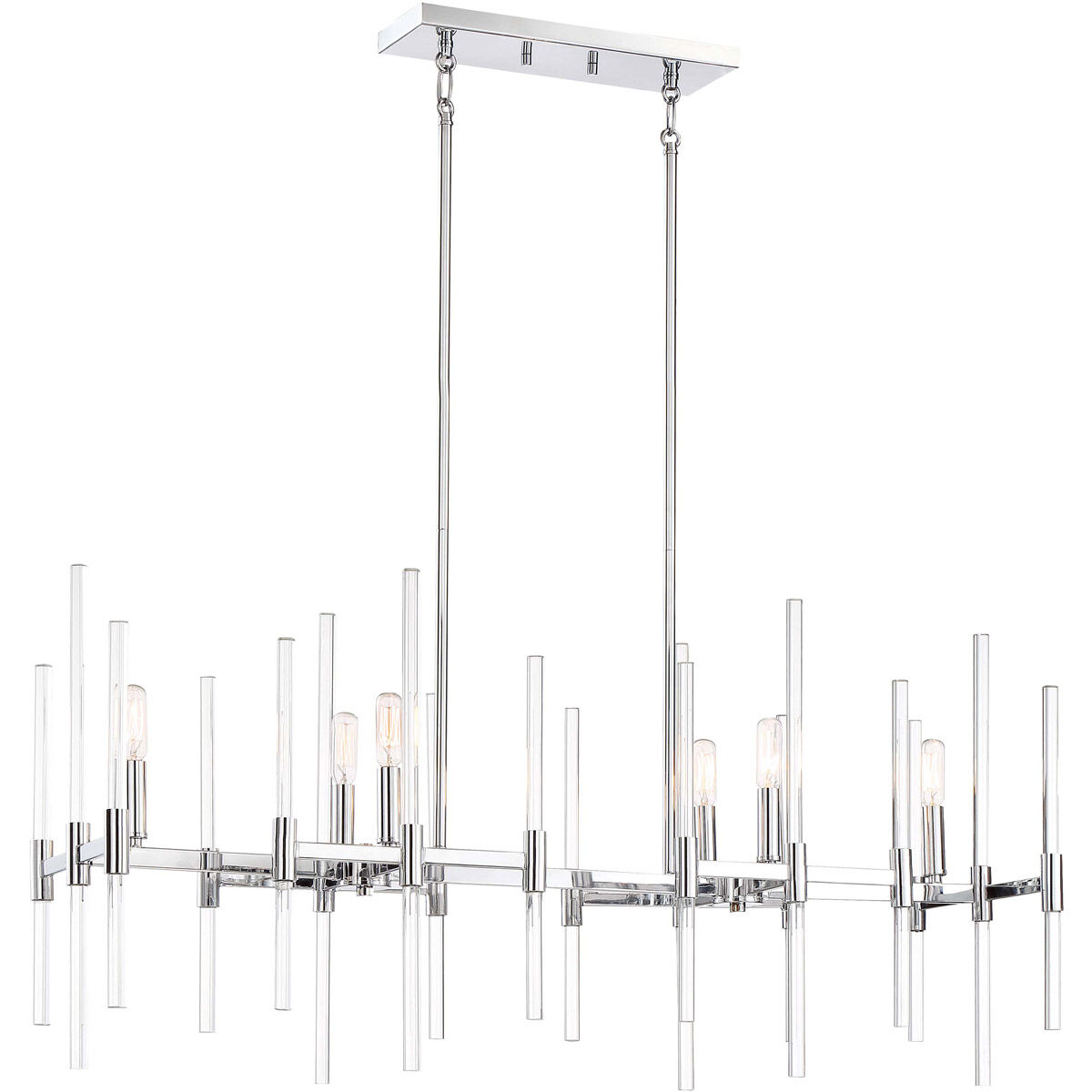 Pillar 6 Light 38 inch Chrome Island Light Ceiling Light