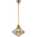 Willard Pendant Ceiling Light in Vintage Brass, Clear Prismatic Glass