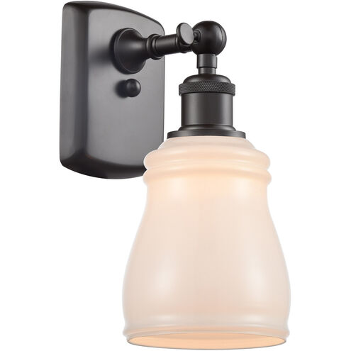 Ballston Ellery 1 Light 5 inch Oil Rubbed Bronze Sconce Wall Light in White Glass, Ballston