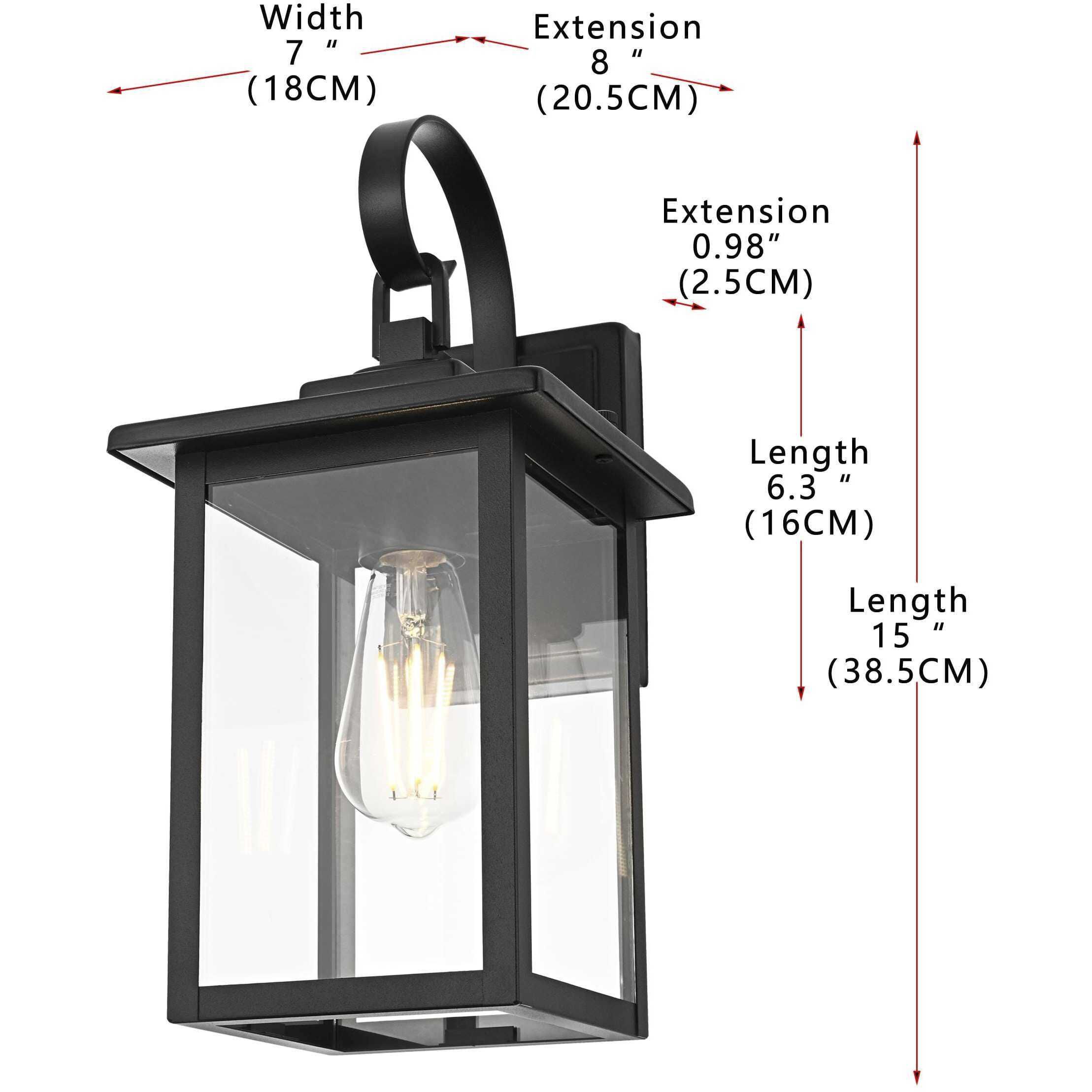 Carisle 1 Light 15 inch Black Outdoor Wall Sconce