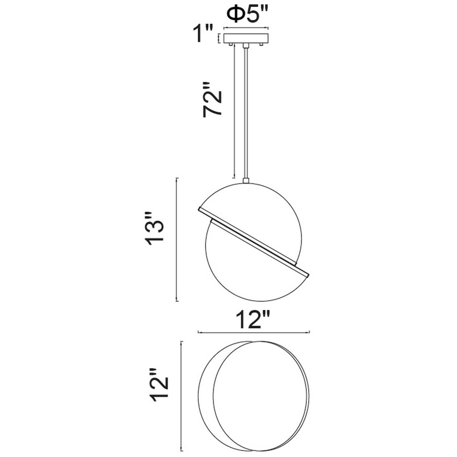 Gemini LED 12 inch Polished Nickel Pendant Ceiling Light
