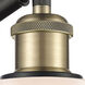 Ballston Hadley 1 Light 5.3 inch Black Antique Brass Sconce Wall Light in Matte White Glass