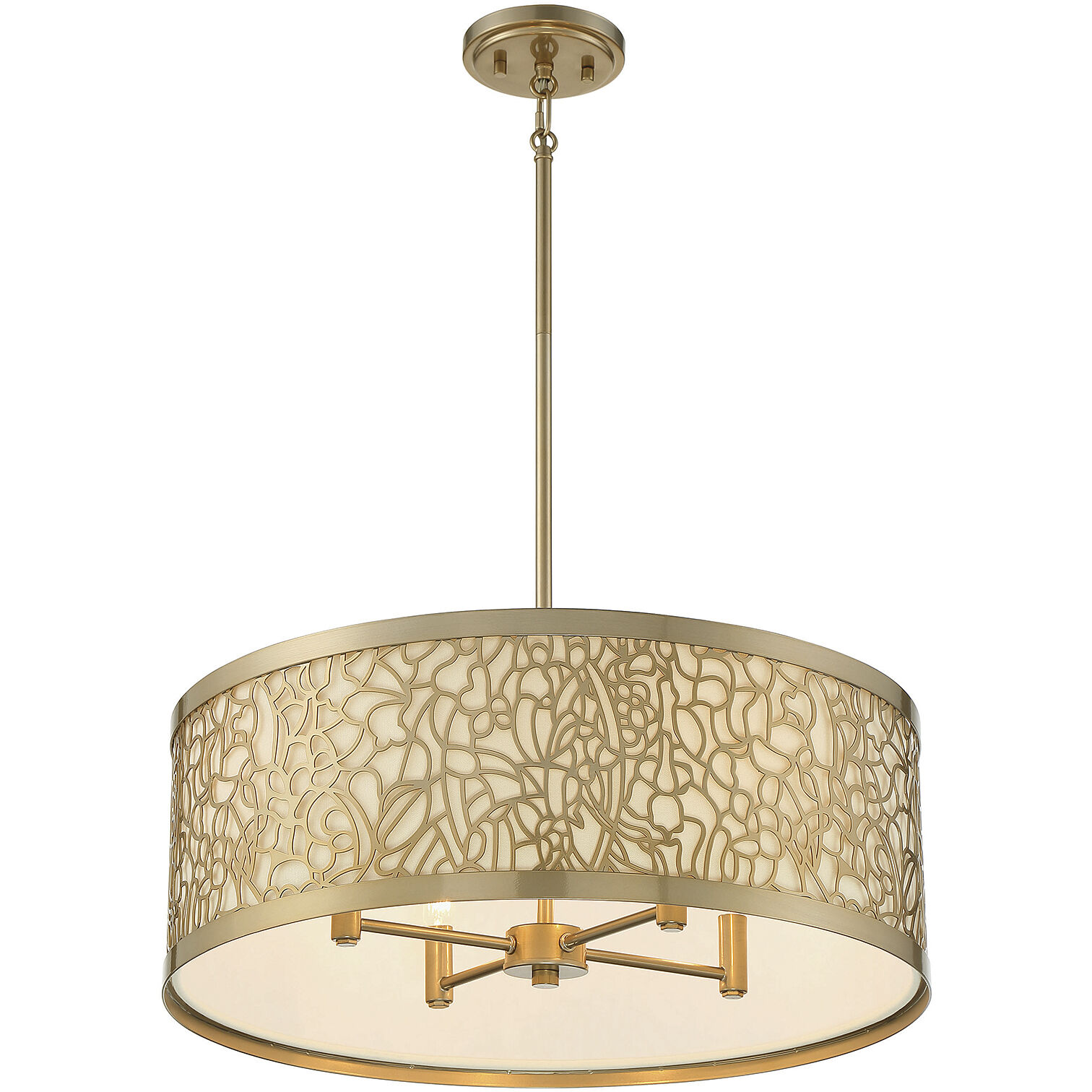 New Haven 4 Light 22 inch New Burnished Brass Pendant Ceiling Light