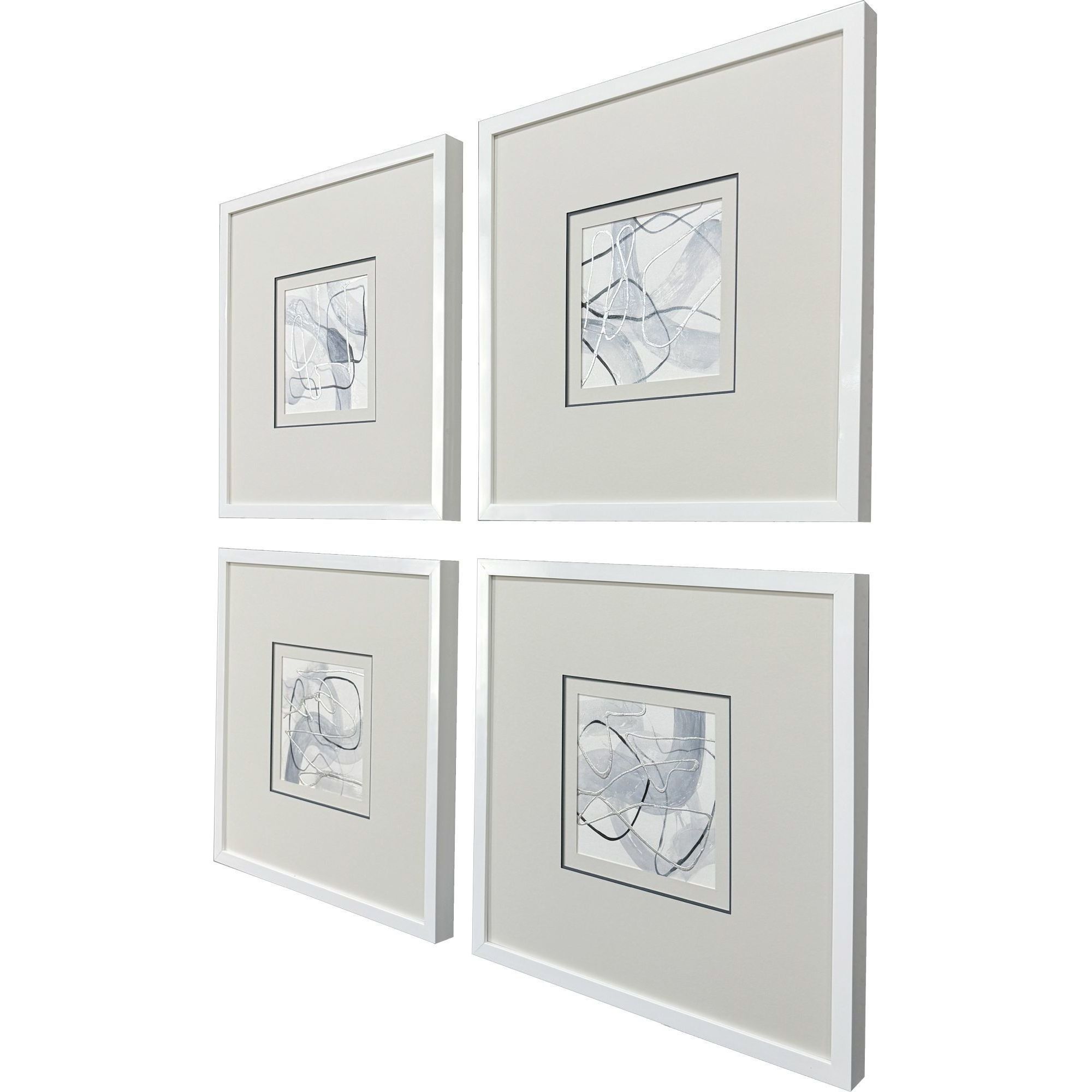 Pathways Blue and White and Metallic Framed Art, The Studio