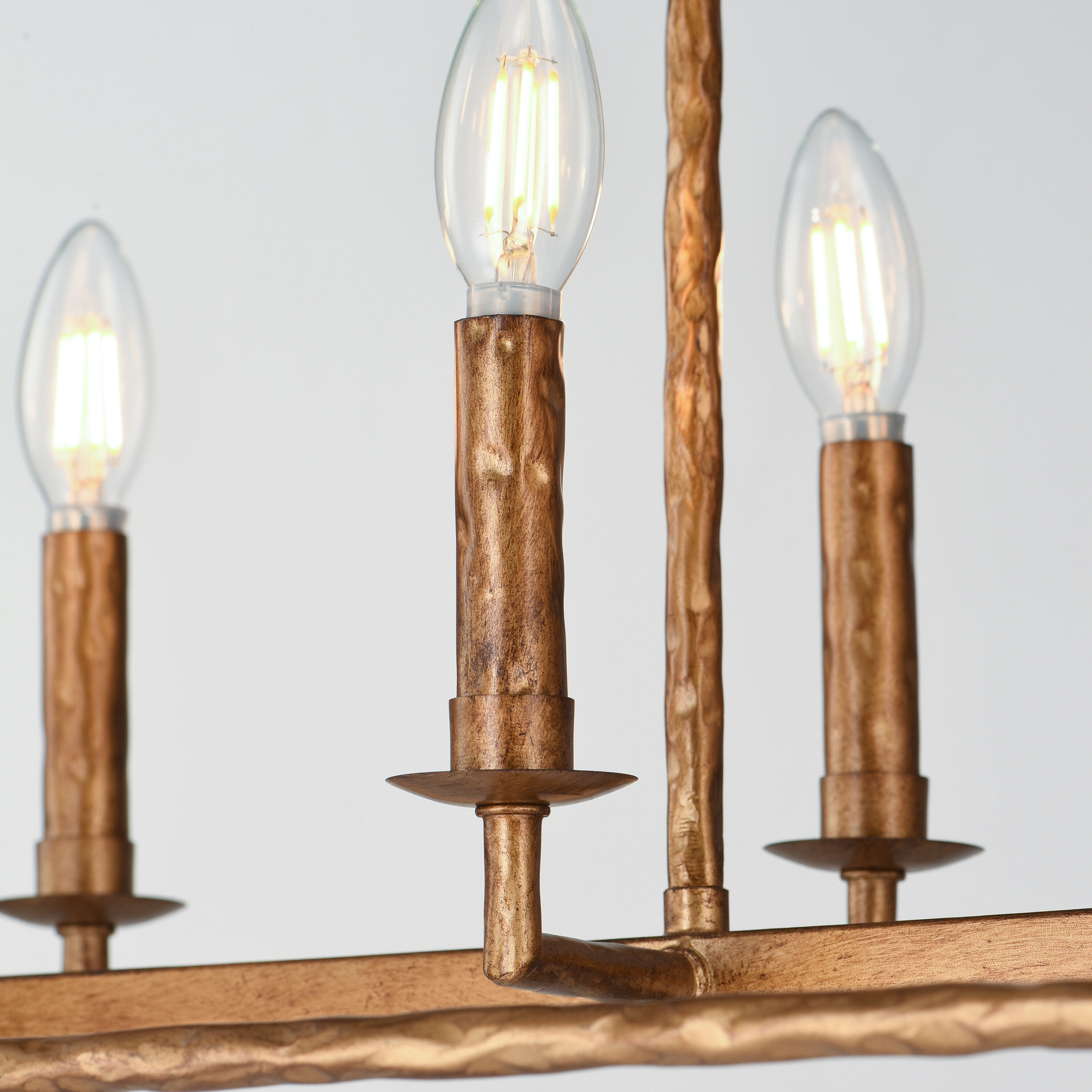 Martel Linear Pendant Ceiling Light in Etruscan Gold