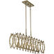 Cornwall 5 Light 40 inch Burnished Brass Linear Chandelier Ceiling Light
