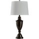 Madison 11 inch 100 watt Traditional Bronze and Off White Table Lamp Portable Light