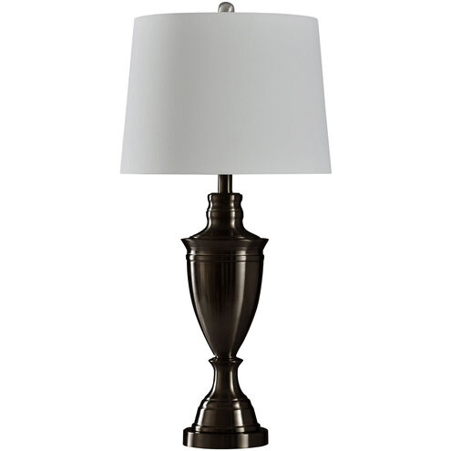 Madison 11 inch 100 watt Traditional Bronze and Off White Table Lamp Portable Light