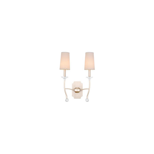 Waverly 2 Light 16 inch Pearl Silver Wall Bracket Wall Light