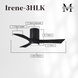 Atlas Irene-3HLK 42 inch Matte Black Ceiling Fan, Flush Mounted