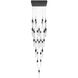 Aspen LED 36 inch Black Multi Port Pendant Ceiling Light in Clear