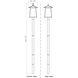 Rainer 5 Light 145.5 inch Black Outdoor Post Mounted Fixture in G9