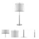 Nimbus 31 inch 100.00 watt Metallic Silver/ Polished Chrome Table Lamp Portable Light