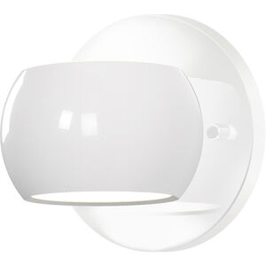 Flux LED 5 inch Gloss White Wall Sconce Wall Light