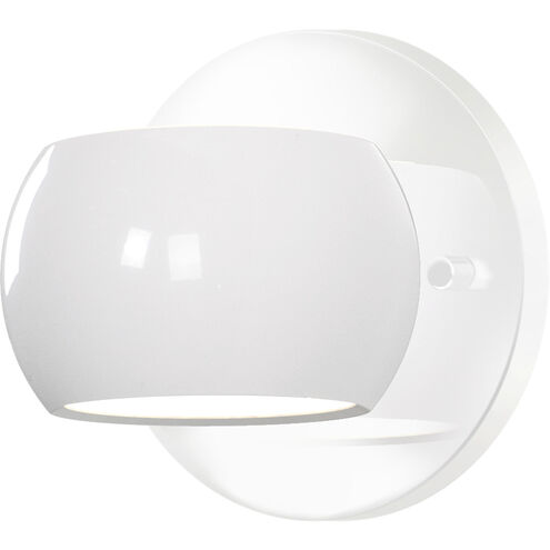 Flux LED 4.75 inch Gloss Black with Gloss White Wall Sconce Wall Light
