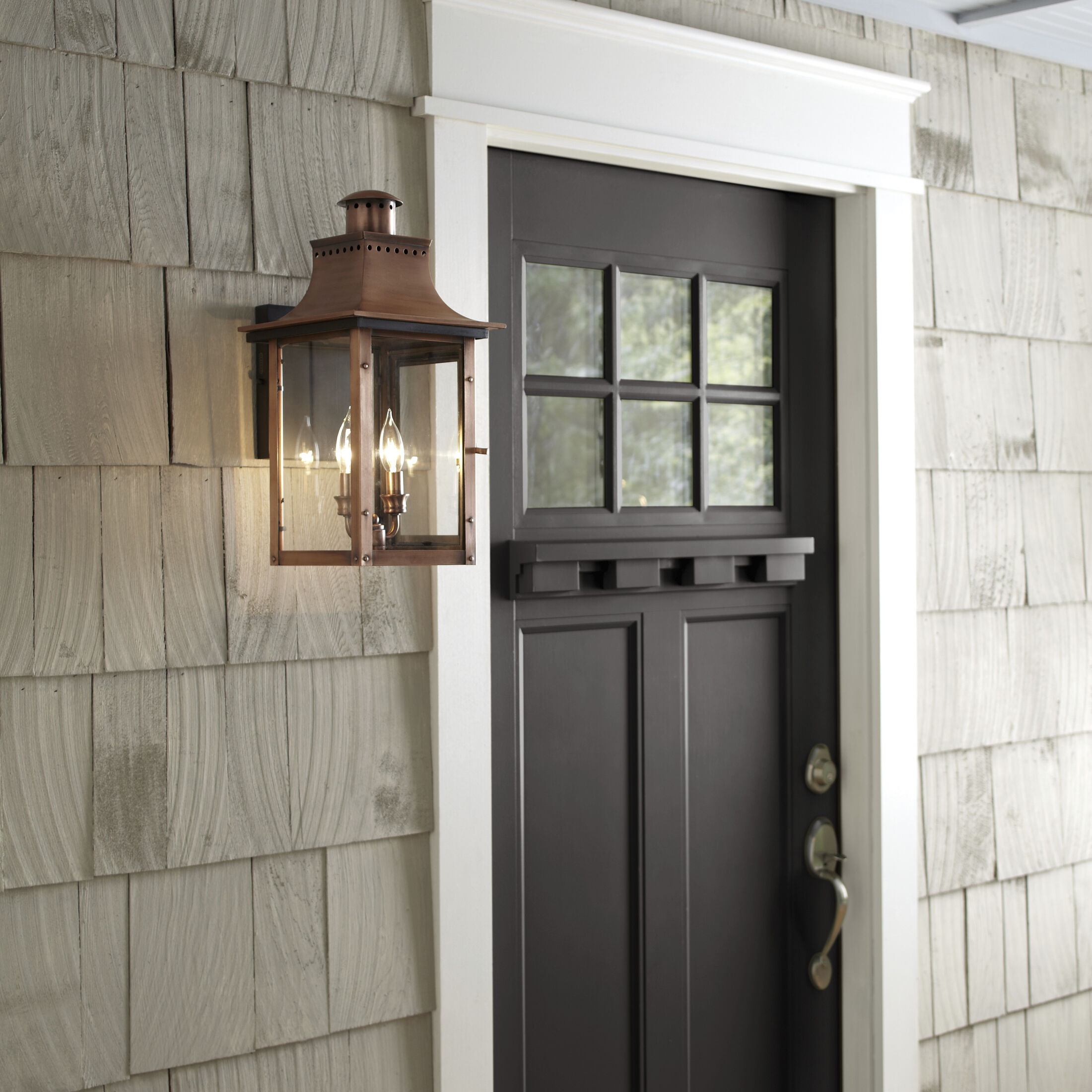 Chalmers 2 Light 21 inch Aged Copper Outdoor Wall Lantern