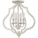 O'Keefe 4 Light 15 inch Antique White Semi-Flush Mount Ceiling Light