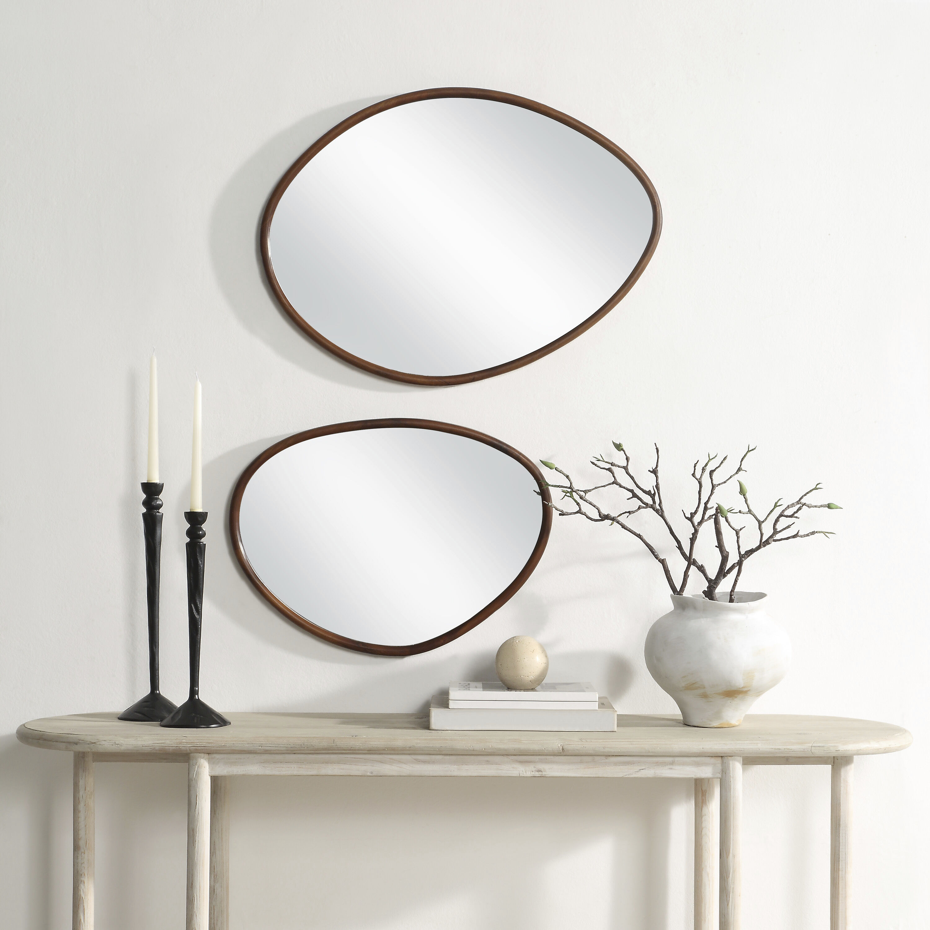 Tivoli 24 X 18 inch Walnut Wall Mirrors, Set of 2