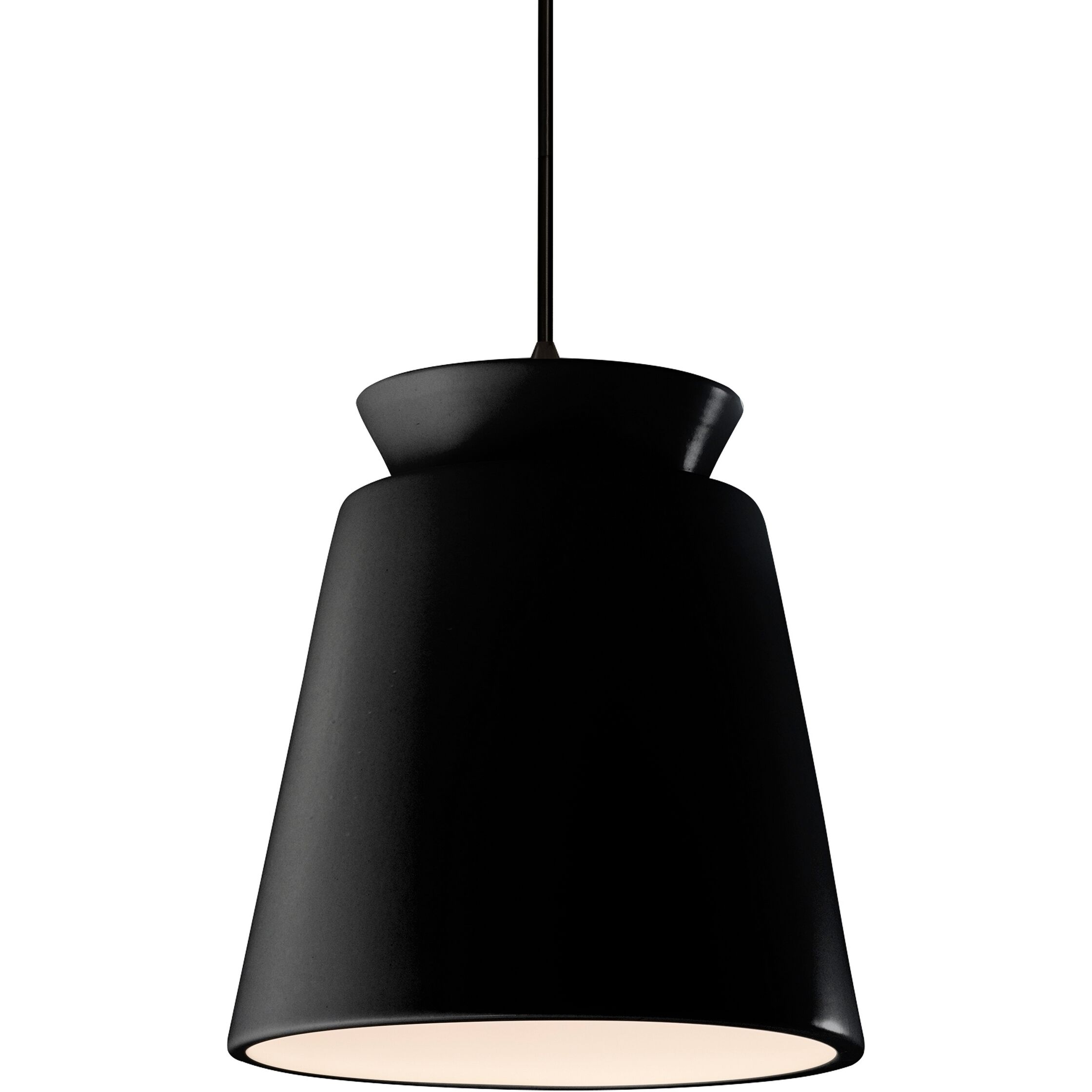 Radiance Collection - Trapezoid LED 13.5 inch Carbon Matte Black Pendant Ceiling Light, Form+Finish+Function