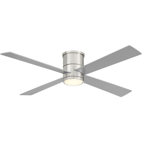 Falco Flush 54 inch Brushed Nickel with Silver with Silver Blades Flush Mount Ceiling Fan