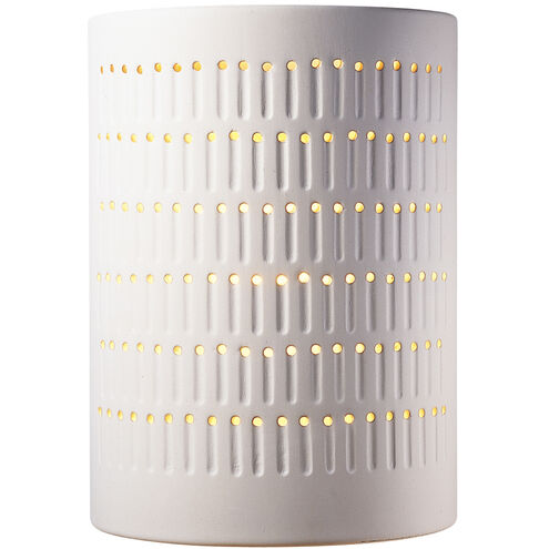 Ambiance Cactus Cylinder LED 9.75 inch Hammered Pewter Wall Sconce Wall Light, Large