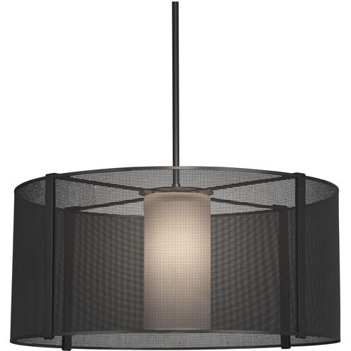 Uptown Mesh LED 24.3 inch Matte Black Chandelier Ceiling Light, Drum