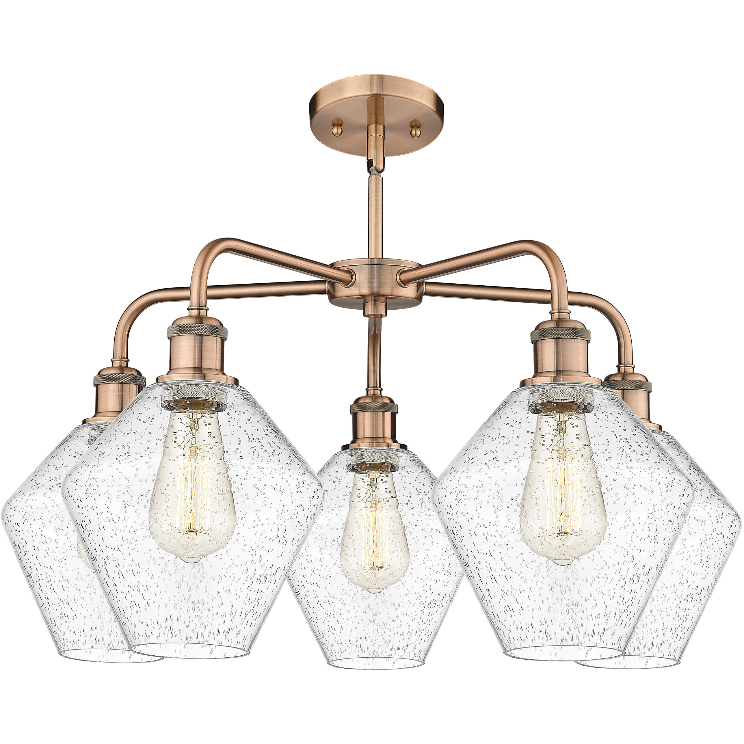 Cindyrella 5 Light 26 inch Antique Copper Chandelier Ceiling Light in Seedy