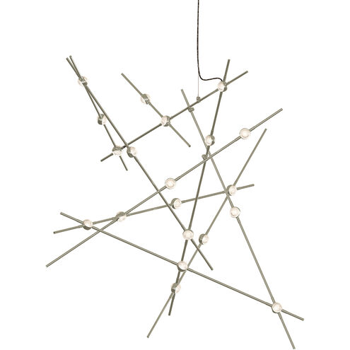 Constellation Aquila Major LED 37.25 inch Satin Nickel Chandelier Ceiling Light in 3000K, Clear Faceted Acrylic, 10 FT. Cord