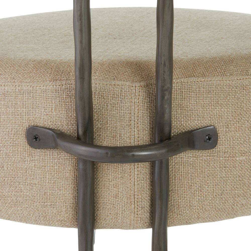 Enid Oatmeal Linen and Natural Iron Chair