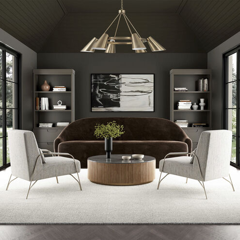 Leo 6 Light 48 inch Matte Brass Chandelier Ceiling Light