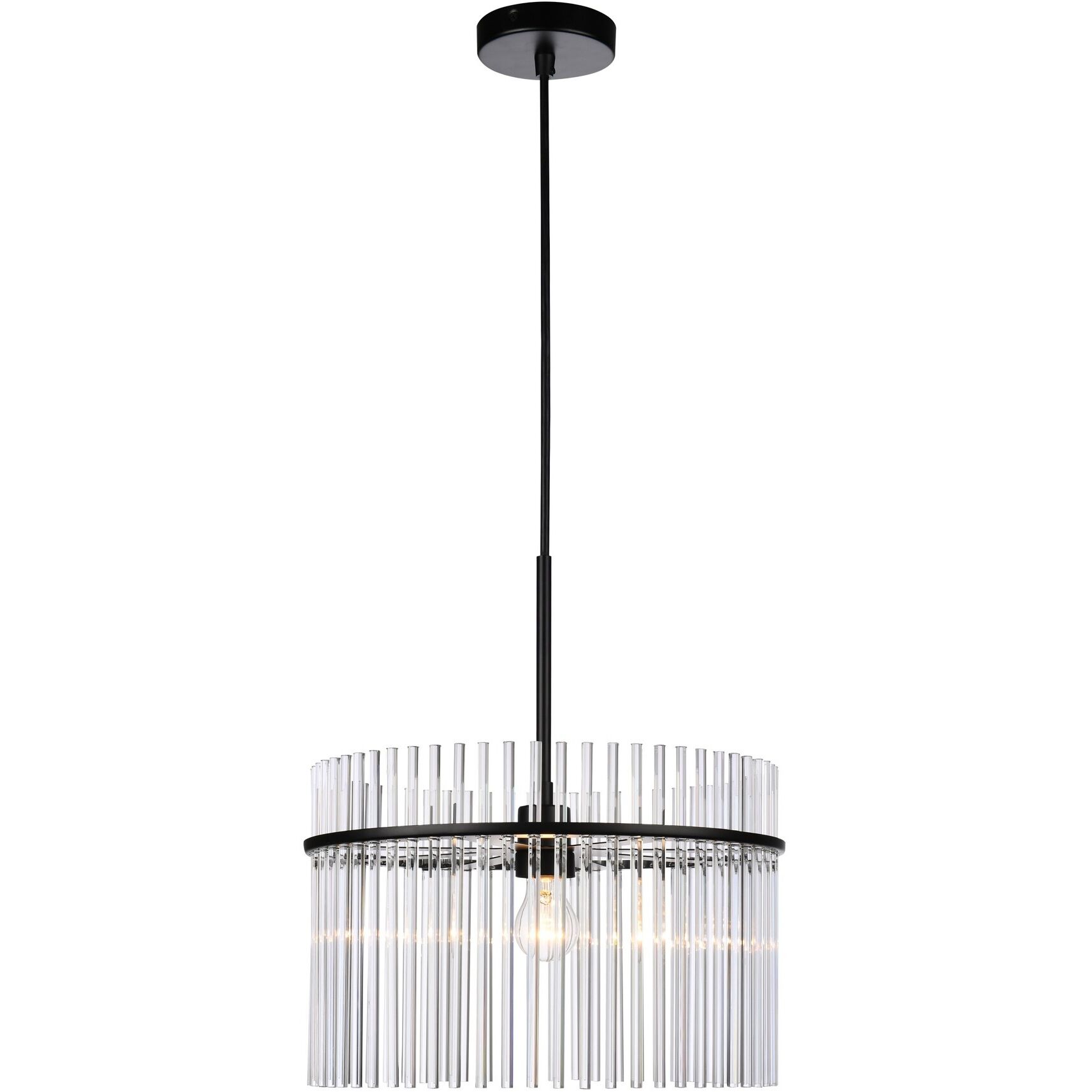 Ava 1 Light 15.7 inch Black Semi Flush Mount Ceiling Light