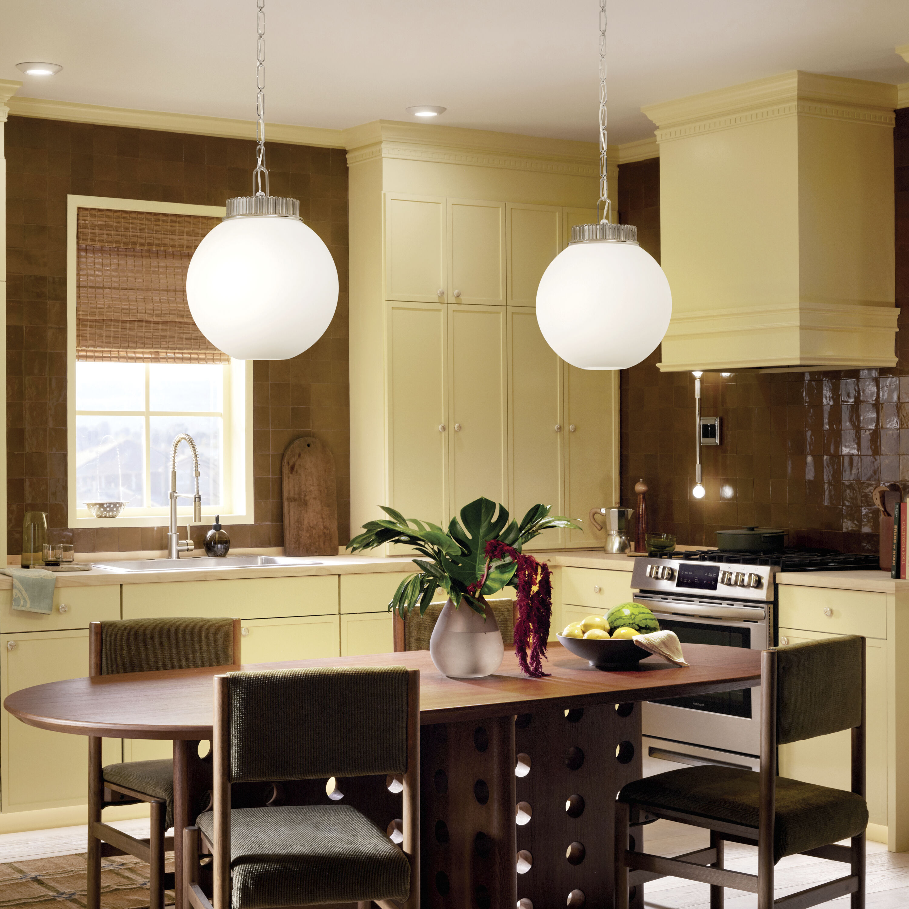 Andorra 1 Light Polished Nickel Pendant Ceiling Light