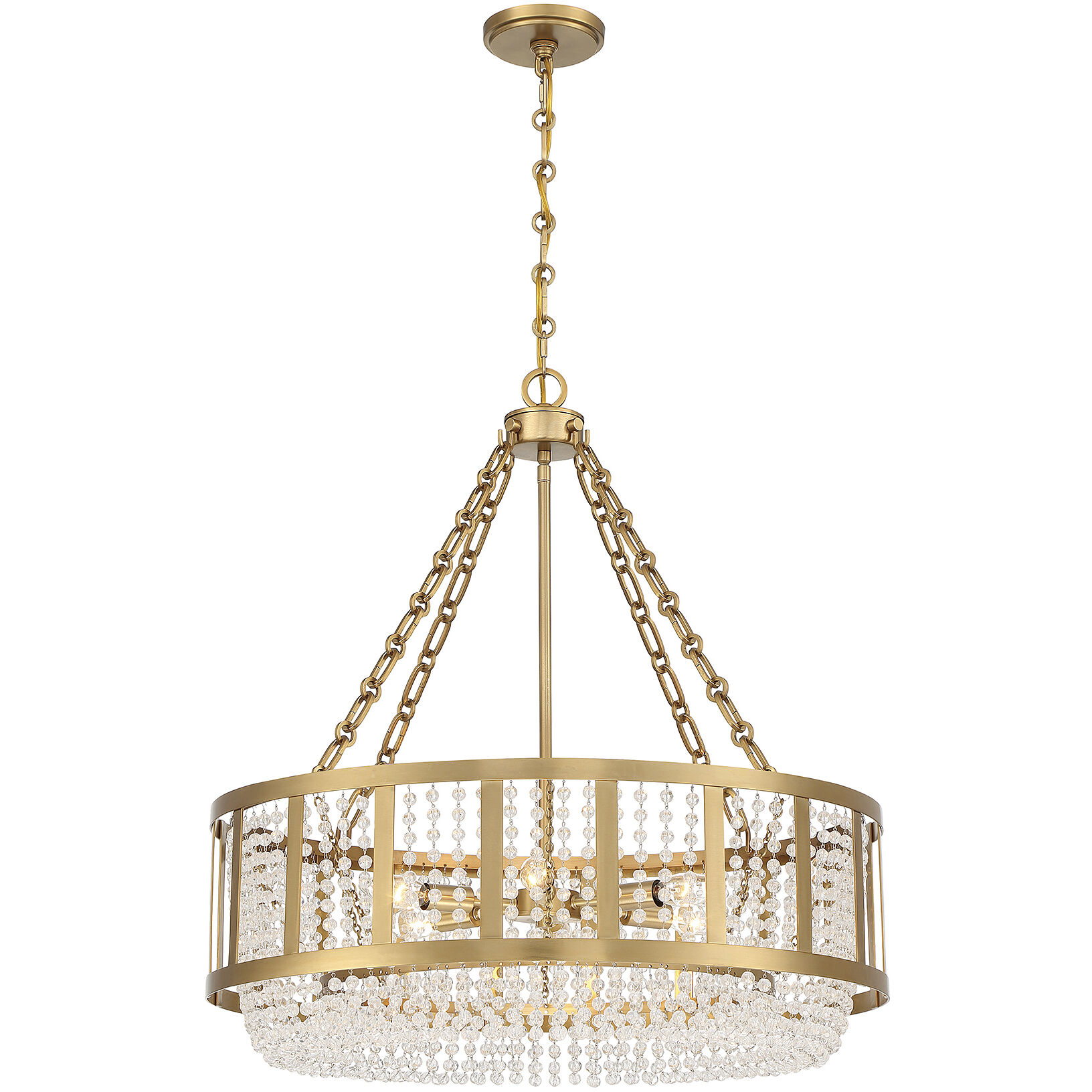 Mancini 6 Light 26 inch Warm Brass Pendant Ceiling Light