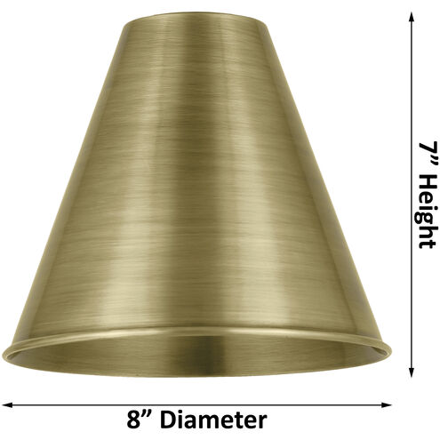 Ballston Cone LED 8 inch Antique Brass Pendant Ceiling Light