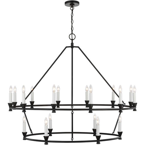 C&M by Chapman & Myers Keystone 18 Light 49.13 inch Aged Iron Chandelier Ceiling Light