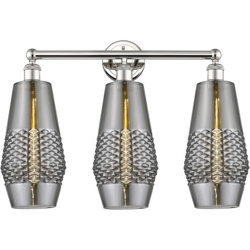 Windham 3 Light 25 inch Polished Nickel Bath Vanity Light Wall Light