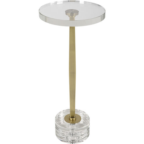 Groove 23.75 X 10.25 inch Brushed Gold and Crystal Drink Table