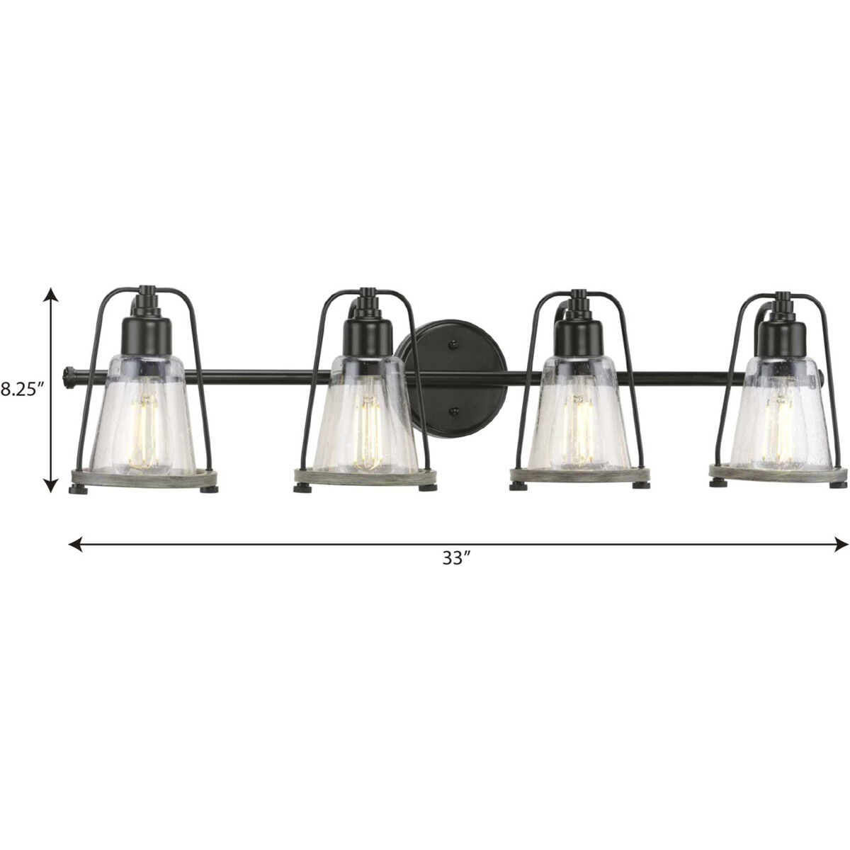Conway 4 Light 33 inch Matte Black Bath Vanity Wall Light