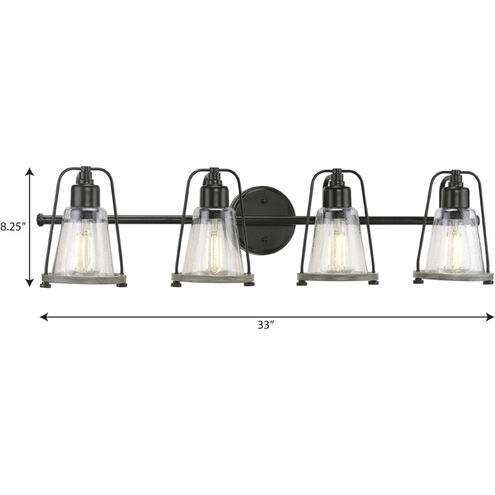 Conway 4 Light 33 inch Matte Black Bath Vanity Wall Light