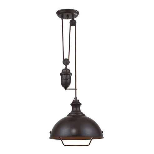 Belle 1 Light 14 inch Oiled Bronze Pendant Ceiling Light