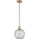 Ballston Farmhouse Rope LED 8 inch Satin Gold Pendant Ceiling Light in Clear Glass with White Rope, Ballston