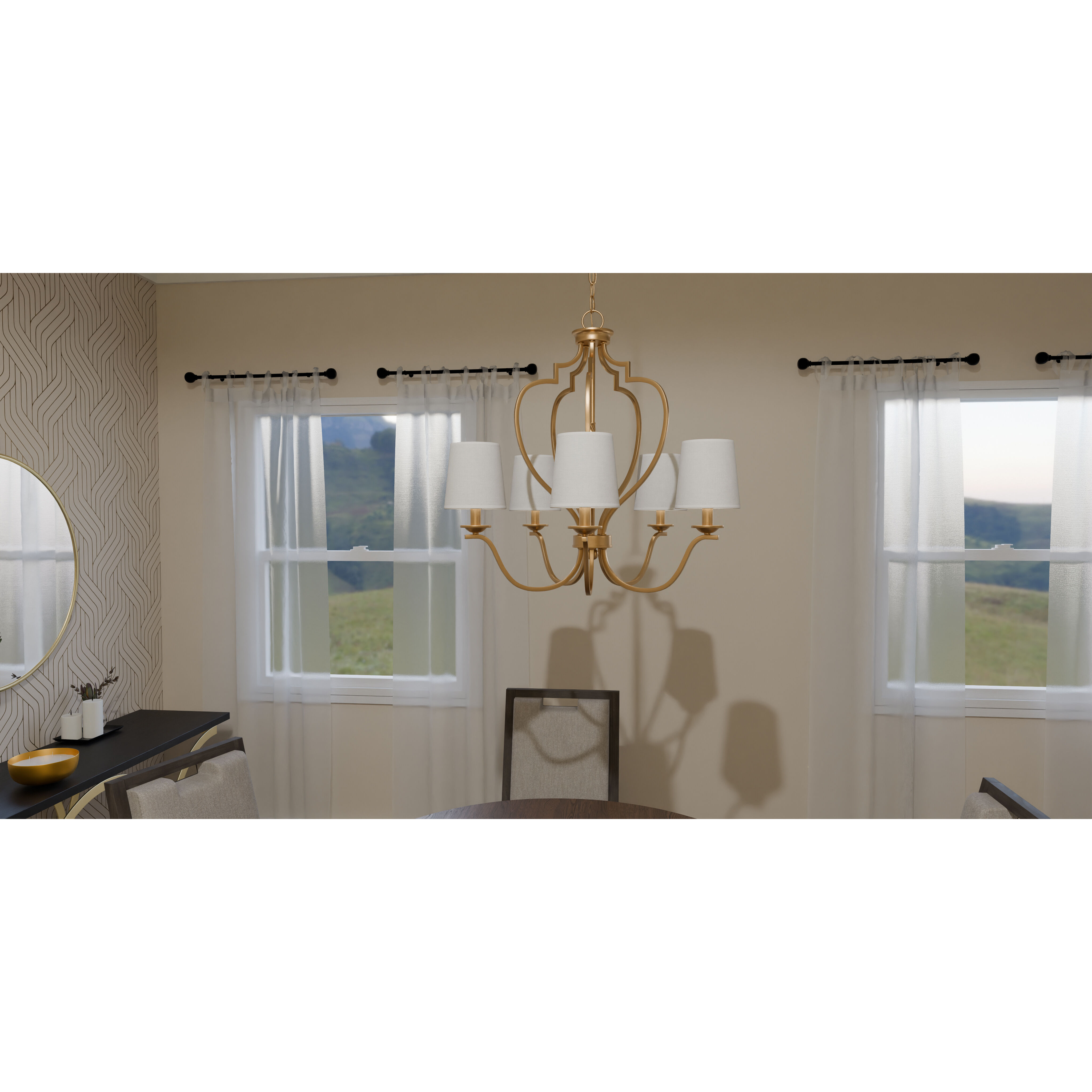 Wilkins 5 Light 27.5 inch Brushed Weathered Brass Chandelier Ceiling Light