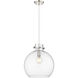 Newton Sphere 1 Light 14 inch Polished Nickel Pendant Ceiling Light in Clear Glass