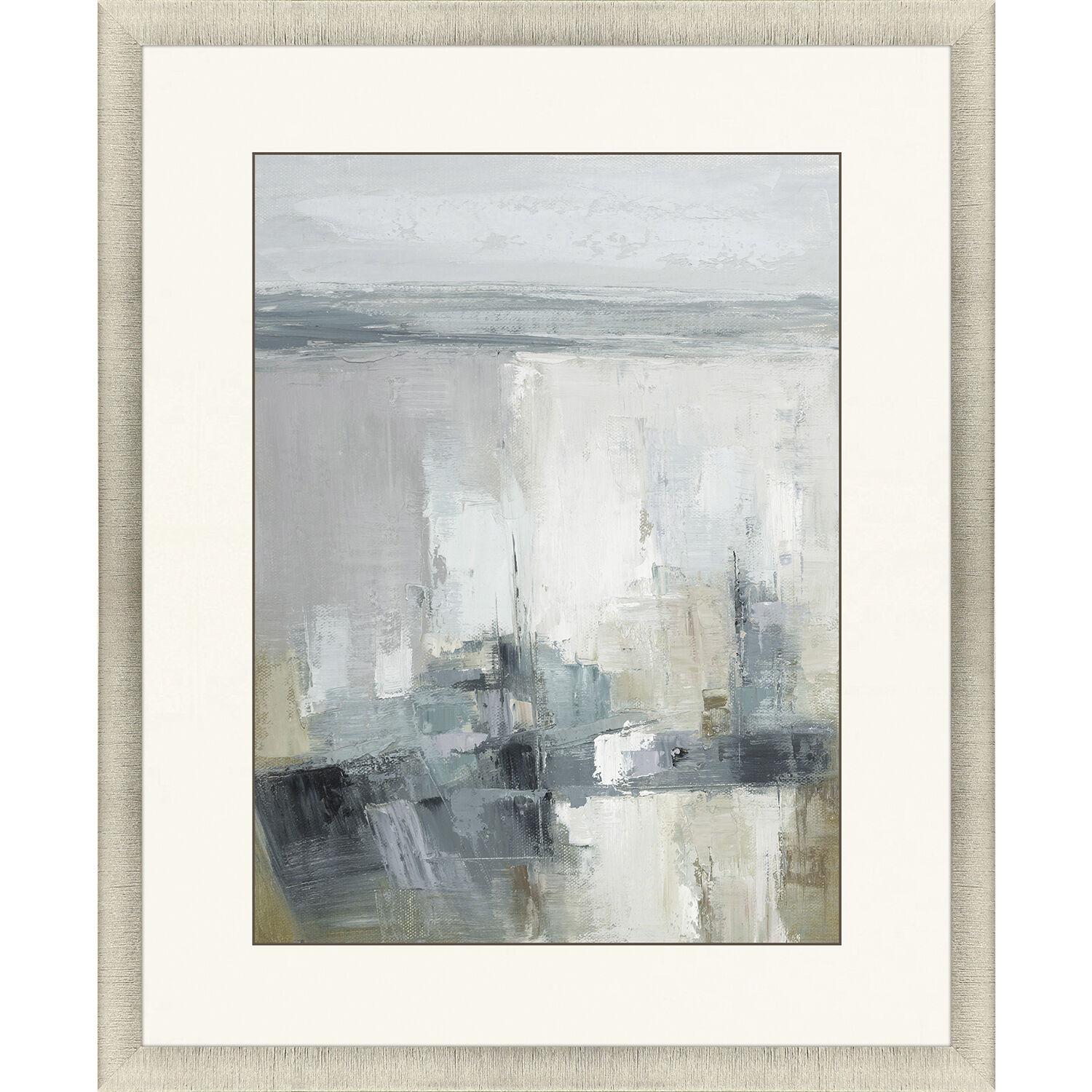 Echoes of the Sea Blue and Gray and Green and White Framed Art