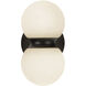 Peri LED 8.88 inch Black Exterior Wall in Matte Opal Glass