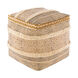 Dayna Wheat/Beige/Charcoal/Bright Yellow Pouf