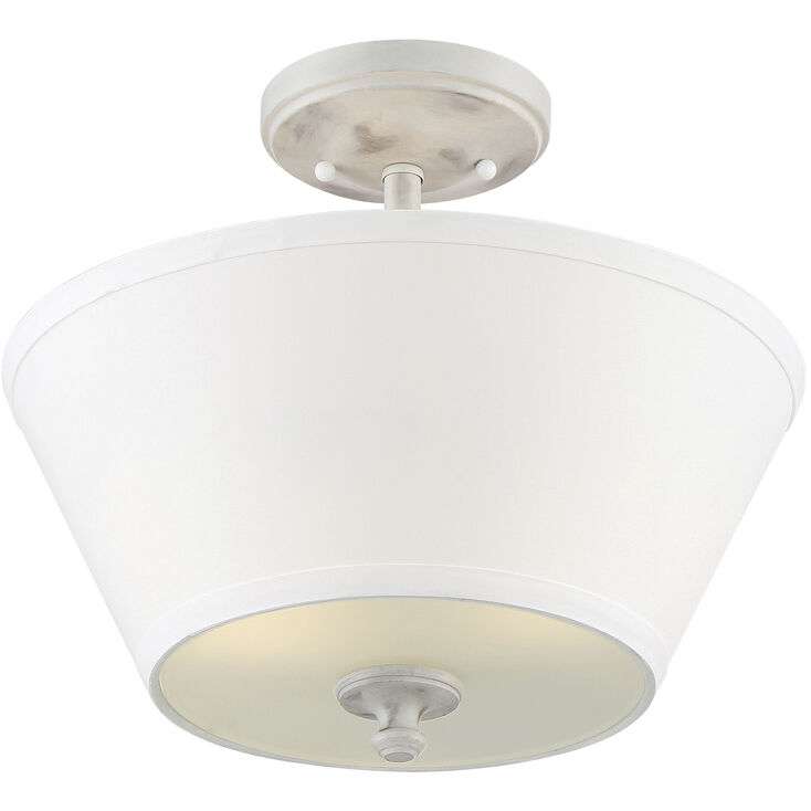 Newport 2 Light 13.5 inch Coastal Weathered White Semi-Flush Ceiling Light
