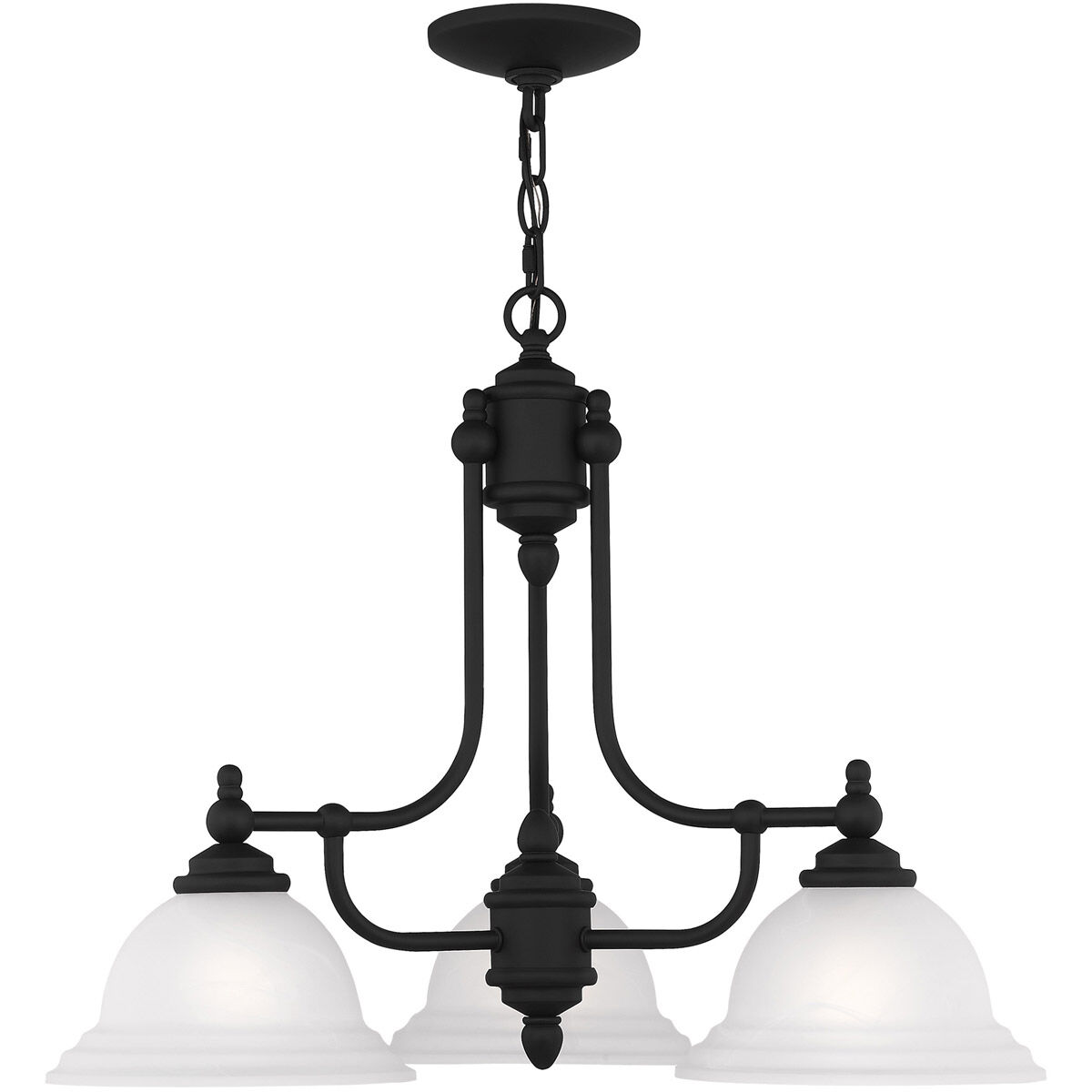 North Port 3 Light 24 inch Black Chandelier Ceiling Light