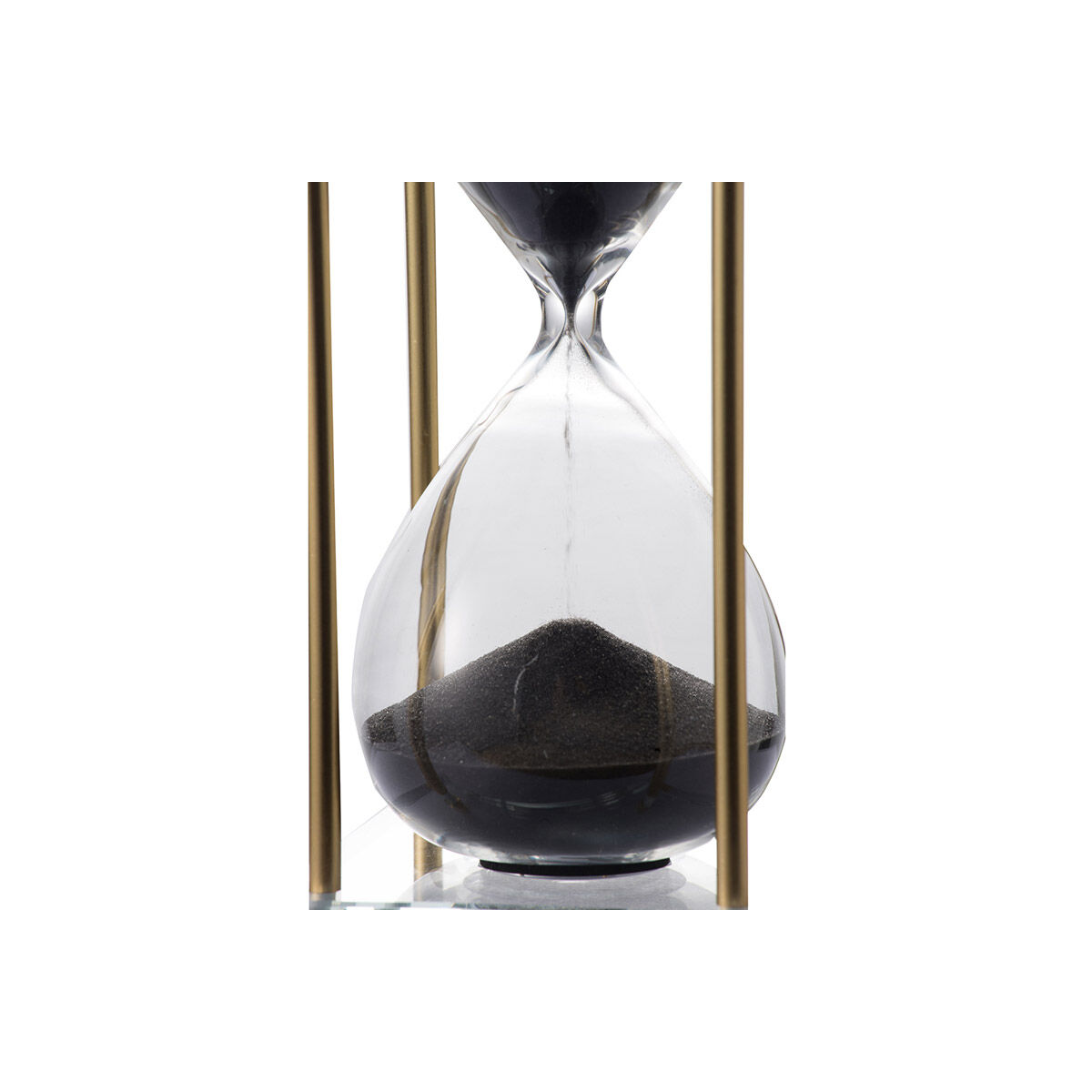 Modern Black and Clear and Brass Hourglass