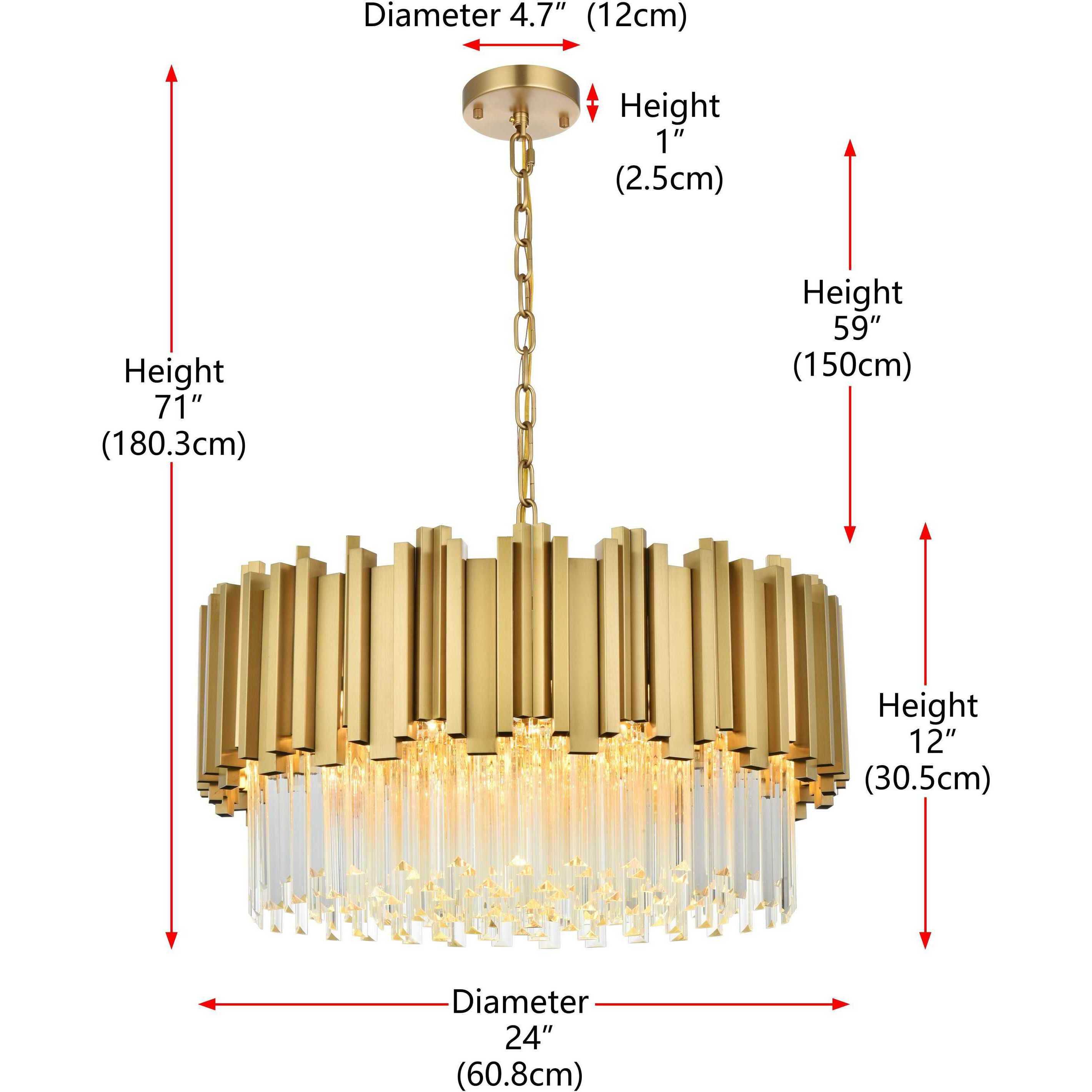 Willow 8 Light 24 inch Satin Gold Chandelier Ceiling Light